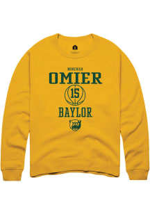 Norchad Omier  Rally Baylor Bears Mens Gold NIL Sport Icon Long Sleeve Crew Sweatshirt