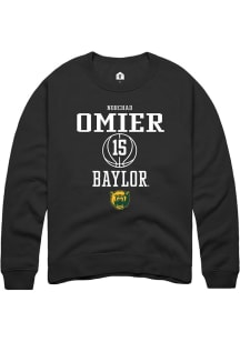 Norchad Omier  Rally Baylor Bears Mens Black NIL Sport Icon Long Sleeve Crew Sweatshirt