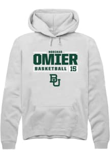 Norchad Omier  Rally Baylor Bears Mens White NIL Stacked Box Long Sleeve Hoodie