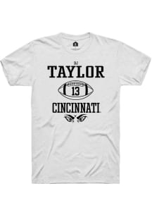 D.J. Taylor White Cincinnati Bearcats NIL Sport Icon Short Sleeve T Shirt