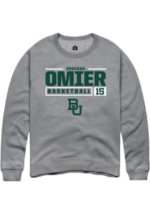 Norchad Omier  Rally Baylor Bears Mens Graphite NIL Stacked Box Long Sleeve Crew Sweatshirt