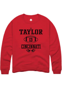 D.J. Taylor  Rally Cincinnati Bearcats Mens Red NIL Sport Icon Long Sleeve Crew Sweatshirt