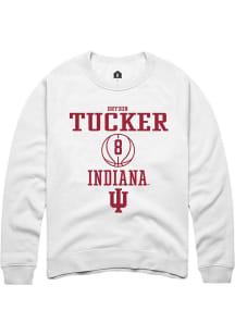 Bryson Tucker Rally Mens White Indiana Hoosiers NIL Sport Icon Crew Sweatshirt