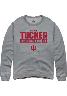 Bryson Tucker Rally Mens Graphite Indiana Hoosiers NIL Stacked Box Crew Sweatshirt