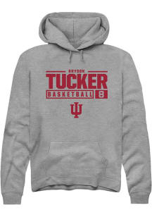 Bryson Tucker Rally Mens Graphite Indiana Hoosiers NIL Stacked Box Hooded Sweatshirt