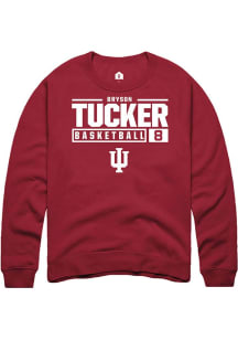 Bryson Tucker Rally Mens Red Indiana Hoosiers NIL Stacked Box Crew Sweatshirt