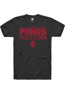 D’Angelo Ponds Black Indiana Hoosiers NIL Stacked Box Short Sleeve T Shirt