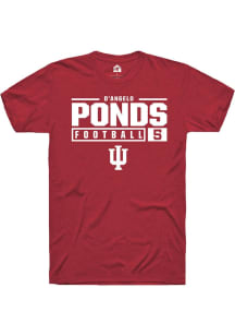 D’Angelo Ponds Red Indiana Hoosiers NIL Stacked Box Short Sleeve T Shirt