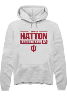 Langdon Hatton Rally Mens White Indiana Hoosiers NIL Stacked Box Hooded Sweatshirt
