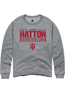 Langdon Hatton Rally Mens Graphite Indiana Hoosiers NIL Stacked Box Crew Sweatshirt