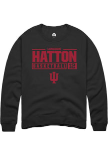 Langdon Hatton Rally Mens Black Indiana Hoosiers NIL Stacked Box Crew Sweatshirt