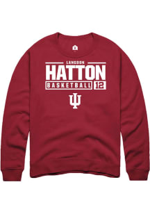 Langdon Hatton Rally Mens Red Indiana Hoosiers NIL Stacked Box Crew Sweatshirt