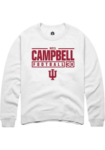 Neil Campbell Rally Mens White Indiana Hoosiers NIL Stacked Box Crew Sweatshirt