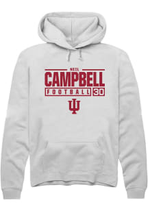 Neil Campbell Rally Mens White Indiana Hoosiers NIL Stacked Box Hooded Sweatshirt