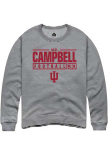 Neil Campbell Rally Mens Graphite Indiana Hoosiers NIL Stacked Box Crew Sweatshirt