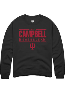 Neil Campbell Rally Mens Black Indiana Hoosiers NIL Stacked Box Crew Sweatshirt