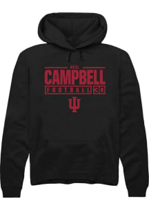 Neil Campbell Rally Mens Black Indiana Hoosiers NIL Stacked Box Hooded Sweatshirt