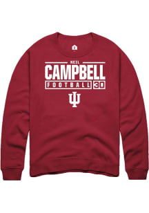 Neil Campbell Rally Mens Red Indiana Hoosiers NIL Stacked Box Crew Sweatshirt