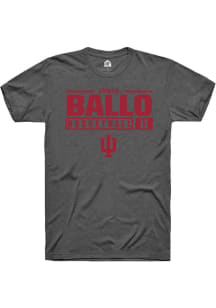 Oumar Ballo Dark Grey Indiana Hoosiers NIL Stacked Box Short Sleeve T Shirt