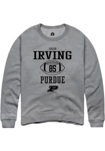 Caleb Irving Rally Mens Graphite Purdue Boilermakers NIL Sport Icon Crew Sweatshirt