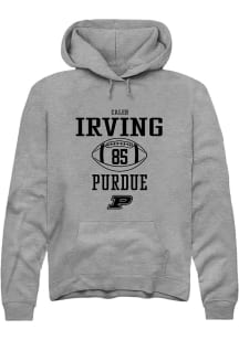 Caleb Irving Rally Mens Graphite Purdue Boilermakers NIL Sport Icon Hooded Sweatshirt