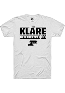 Luke Klare  Purdue Boilermakers White Rally NIL Stacked Box Short Sleeve T Shirt