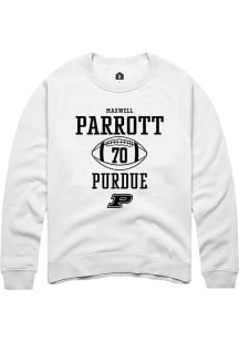 Maxwell Parrott Rally Mens White Purdue Boilermakers NIL Sport Icon Crew Sweatshirt