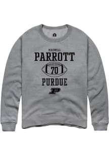 Maxwell Parrott Rally Mens Graphite Purdue Boilermakers NIL Sport Icon Crew Sweatshirt