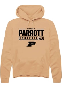 Maxwell Parrott Rally Mens Gold Purdue Boilermakers NIL Stacked Box Hooded Sweatshirt