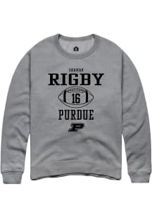 Shamar Rigby  Rally Purdue Boilermakers Mens Graphite NIL Sport Icon Long Sleeve Crew Sweatshirt