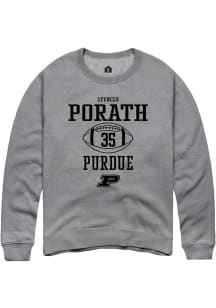 Spencer Porath  Rally Purdue Boilermakers Mens Graphite NIL Sport Icon Long Sleeve Crew Sweatshi..