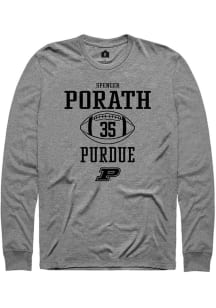 Spencer Porath Rally Mens Graphite Purdue Boilermakers NIL Sport Icon Tee