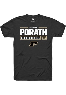 Spencer Porath Black Purdue Boilermakers NIL Stacked Box Short Sleeve T Shirt