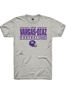 Lucas Vargas-Diaz  TCU Horned Frogs Ash Rally NIL Stacked Box Short Sleeve T Shirt