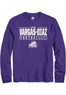 Lucas Vargas-Diaz  TCU Horned Frogs Purple Rally NIL Stacked Box Long Sleeve T Shirt