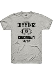 Maxwell Cummings  Cincinnati Bearcats Ash Rally NIL Sport Icon Short Sleeve T Shirt