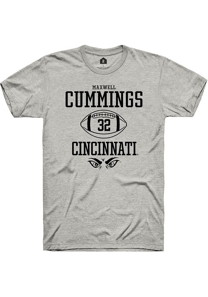 Maxwell Cummings Cincinnati Bearcats Ash Rally NIL Sport Icon Short Sleeve T Shirt