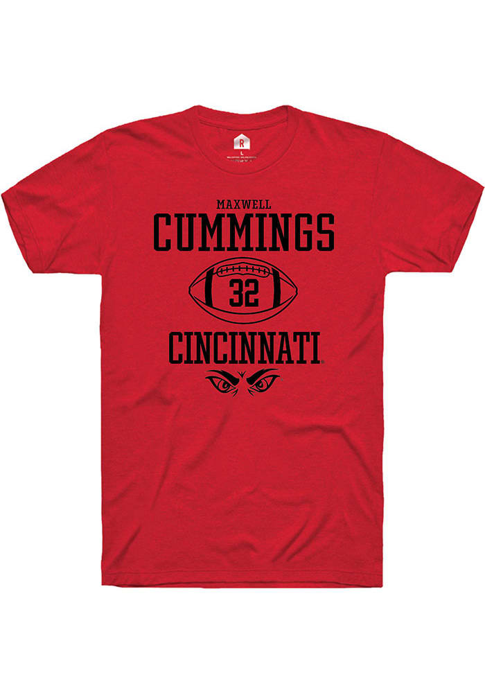 Maxwell Cummings Cincinnati Bearcats Red Rally NIL Sport Icon Short Sleeve T Shirt