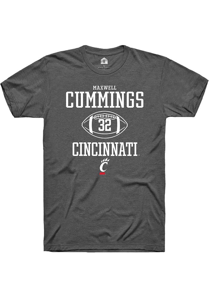 Maxwell Cummings Cincinnati Bearcats Dark Grey Rally NIL Sport Icon Short Sleeve T Shirt