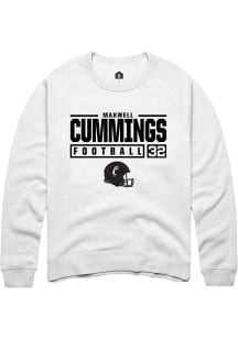 Maxwell Cummings  Rally Cincinnati Bearcats Mens White NIL Stacked Box Long Sleeve Crew Sweatshi..