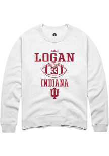 Nahji Logan Rally Mens White Indiana Hoosiers NIL Sport Icon Crew Sweatshirt