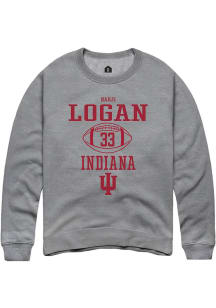 Nahji Logan Rally Mens Graphite Indiana Hoosiers NIL Sport Icon Crew Sweatshirt