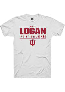 Nahji Logan White Indiana Hoosiers NIL Stacked Box Short Sleeve T Shirt