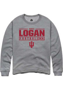 Nahji Logan Rally Mens Graphite Indiana Hoosiers NIL Stacked Box Crew Sweatshirt