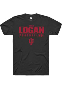 Nahji Logan Black Indiana Hoosiers NIL Stacked Box Short Sleeve T Shirt