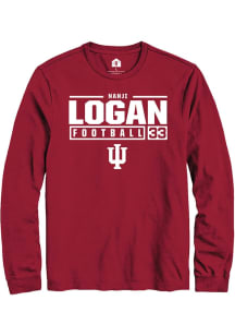 Nahji Logan Rally Mens Red Indiana Hoosiers NIL Stacked Box Tee