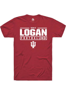 Nahji Logan Red Indiana Hoosiers NIL Stacked Box Short Sleeve T Shirt