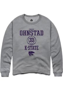 Finley Ohnstad Rally Mens Graphite K-State Wildcats NIL Sport Icon Crew Sweatshirt