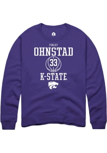 Finley Ohnstad Rally Mens Purple K-State Wildcats NIL Sport Icon Crew Sweatshirt