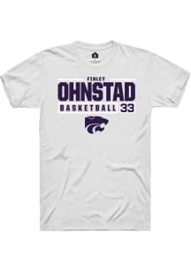 Finley Ohnstad White K-State Wildcats NIL Stacked Box Short Sleeve T Shirt